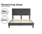 Levede Bed Frame Double Size Velvet Mattress Base Platform Wood Headboard Grey