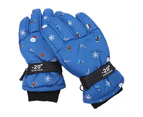 Fleece padded finger gloves winter warm gloves outdoor sports riding - Blue
