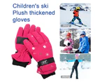 Fleece padded finger gloves winter warm gloves outdoor sports riding - Pink