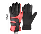 Men's Adult Windproof, Rainproof, Non-Slip Ski Gloves - Red