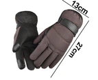 Men's Adult Windproof, Rainproof, Non-Slip Ski Gloves - Brown