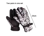 Kids Winter Snow&Ski Gloves Cold Weather Youth Gloves for Skiing - Gray