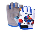 Cycling Gloves | Fingerless Gloves for Kids | Perfect for Bike, Scooter & Skateboard | Ideal for Boys and Girls - Blue