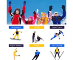 Children's Simple Fashion Safety Waterproof Winter Snow Ski Gloves - Black