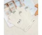 Children's cute Kitty warm gloves winter knitted mittens - Beige
