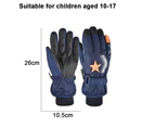Children's riding cycling extended warm ski gloves  autumn and winter outdoor gloves - Navy blue