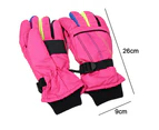 Children Winter Snow Waterproof Thick Warm Windproof Gloves - Pink