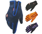 Bicycle gloves thickened half finger bicycle gloves shock-absorbing non-slip breathable mountain road - Blue