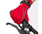 Cycling Gloves Mountain Bike Full Finger Protection for Men Women Touchscreen Bicycle Road Bike Gloves - Red