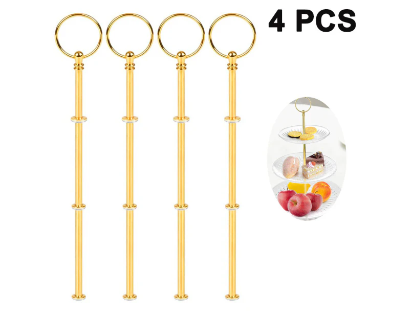 4 Sets 3 Tier Cake Stand Hardware,Tiered Tray Hardware 3 Tier Cake Stand Fittings fo-Gold Hardware Dessert Serving Tray Stand Handle Hardware Fittings