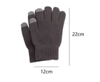 New warm plus velvet mittens cartoon pattern children's waterproof ski gloves - Grey