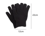 New warm plus velvet mittens cartoon pattern children's waterproof ski gloves - Black