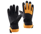 Ski gloves outdoor riding warm plus velvet waterproof windproof thick mountaineering - Yellow