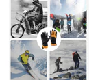 Ski gloves outdoor riding warm plus velvet waterproof windproof thick mountaineering - Yellow