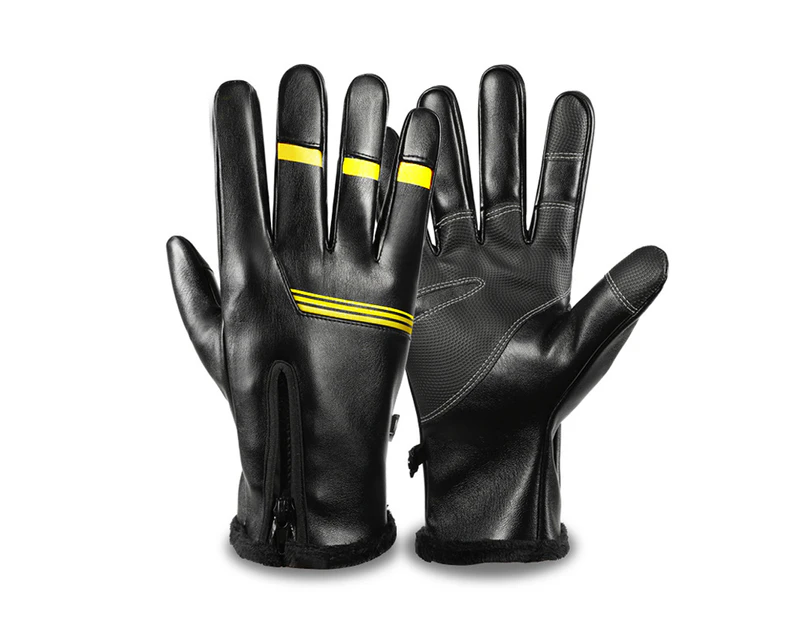 Men's and women's leather work gloves - Yellow