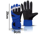 Riding waterproof and cold proof fleece thickening outdoor ski gloves - Blue