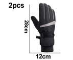 Ski Gloves Men Snow Gloves for Men Women Waterproof Snowboard Gloves Winter Warm - Black