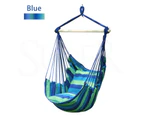 Oweite Blue+Green 130*100cm Garden Deluxe Hanging Hammock Chair Swing Outdoor/Indoor Camping With 2 Pillows + Stick