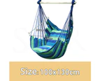 Oweite Blue+Green 130*100cm Garden Deluxe Hanging Hammock Chair Swing Outdoor/Indoor Camping With 2 Pillows + Stick