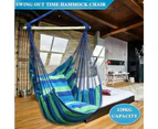 Oweite Blue+Green 130*100cm Garden Deluxe Hanging Hammock Chair Swing Outdoor/Indoor Camping With 2 Pillows + Stick