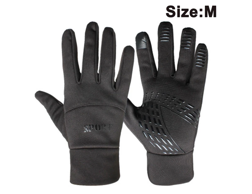 Touch Screen Gloves Anti-slip Running Cycling Gloves Sports Gloves Winter Gloves for Men Women - Black