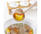 Long Handle Soup Spoon Tableware Strainer Scoop - Beige