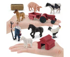 1 Set Farm Animal Pretend Toys Scene Props Educational Toy Solid Model Simulation Cattle Sheep Dog Duck Chicken Poultry Figure Children Toy Gift-1 Set