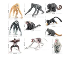 10Pcs Animal Model Smell Fall Resistant Lovely Action Figure Educational Toy Gibbon Orangutan Figure Simulation Primates Model Children Toy Gift-1 Set