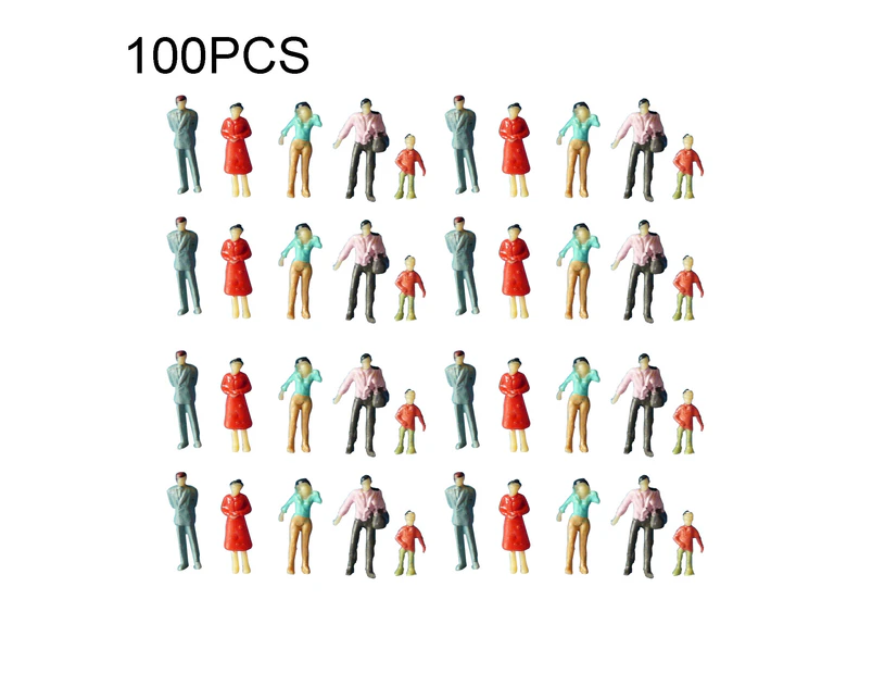 100Pcs 1:75/1:100/1:150 Mixed Miniature Sand Model DIY Standing People Figures