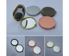 Retro Matte Round Pocket Makeup Mirror Portable Double Sided Folding Magnifier-Rose