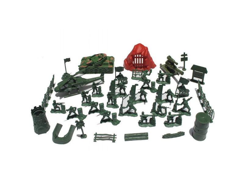 36Pcs Children Mini Simulated Army Soldier Figures Plastic Models Desktop Toys-36pcs