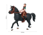 High Simulated Horse Model Evenly Color Creative Farm Horse Horseman Toy Figures for Student-Cyan