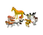 14Pcs PVC Realistic Farm Animal Model Horse Sheep Pig Duck Goose Figure Toy-14pcs*