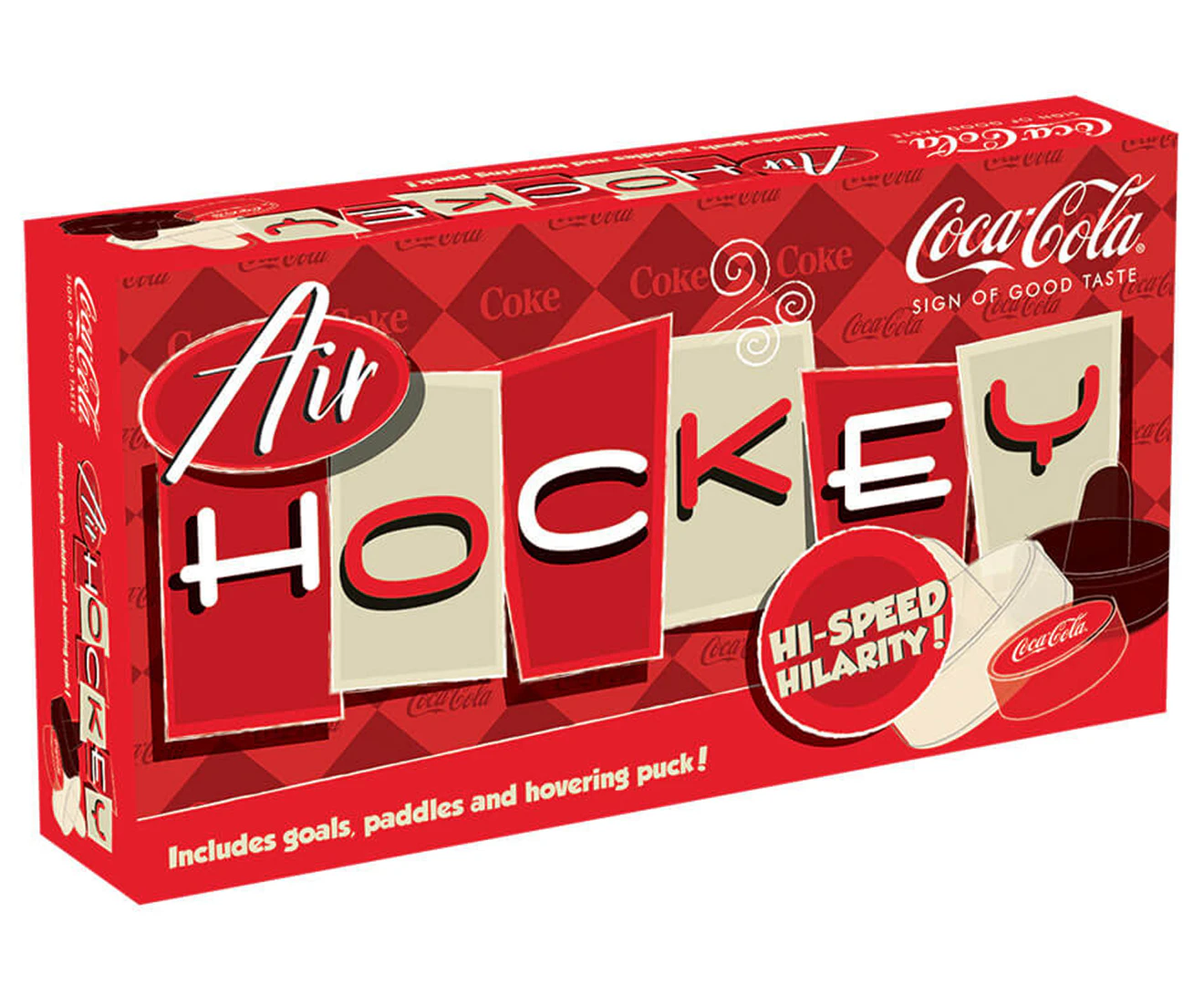 Coca-Cola Air Hockey Table Fun Party Game w/ Paddle/Goals/Pucks Kids/Teens 13+