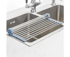 Roll up Dish Drying Rack Over The Sink Kitchen Roll up Sink Drying Rack Portable Dish Rack Dish Drainer(17.8''x11.8'')