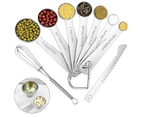Measuring spoons 9 pieces, stainless steel measuring spoons and measuring rulers