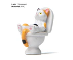 Mini Cat Model High Simulation Vivid Expression Decoration Accessories Toilet Miniature Cat Animal Model Toy for Kids-Multicolor