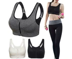 Women Breathable Wireless Sports Fitness Bra Vest Workout Running Yoga Underwear-Gray