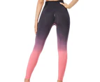 Sport Legging High Waist Super Stretchy Contrast Color Women Yoga Workout Pants for Fitness-Black