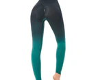 Sport Legging High Waist Super Stretchy Contrast Color Women Yoga Workout Pants for Fitness-Green