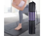Yoga Pilates Mat Bag Adjustable Mesh Polyester Adjustable Strap Compressed Pouch-Black