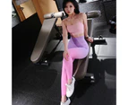 Sport Legging High Waist Super Stretchy Contrast Color Women Yoga Workout Pants for Fitness-Pink