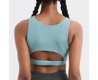Fitness Bra High Impact Skin-friendly Spandex Universal Women Workout Underwear Vest for Sporting-Blue