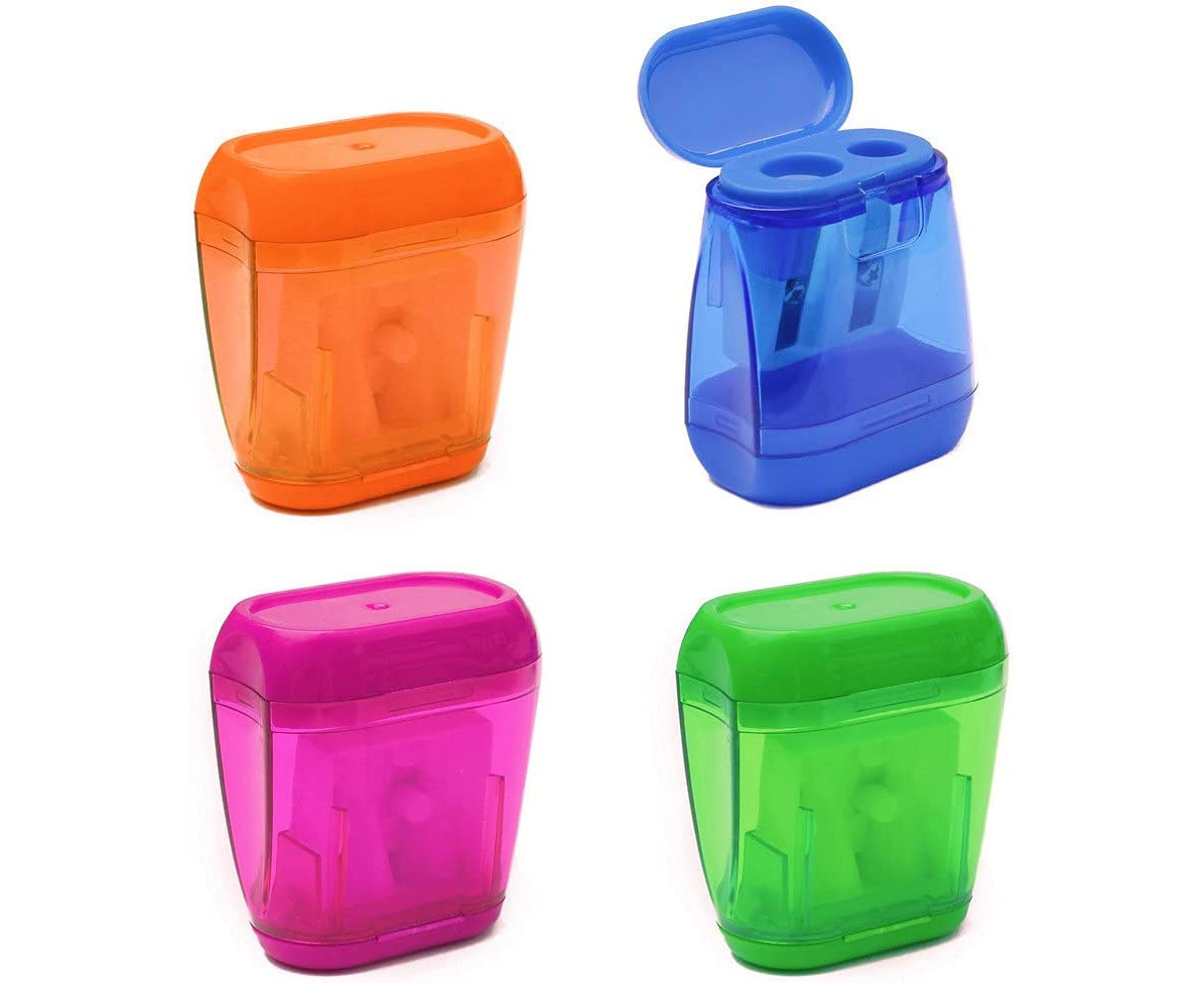 Pencil Sharpener, Manual Pencil Sharpeners Double Holes Sharpener with ...