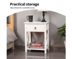 Levede 2X Single Drawer Bedside Table Nightstand White