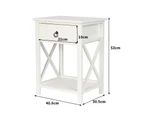 Levede 2x Bedside Tables Drawers Side Table Storage Cabinet Nightstand Bedroom