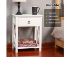 Levede 2X Single Drawer Bedside Table Nightstand White