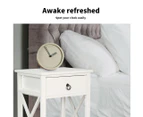 Levede 2X Single Drawer Bedside Table Nightstand White