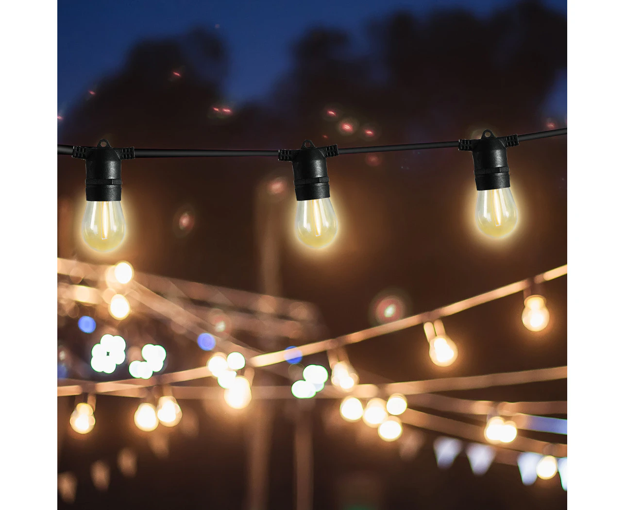 Emitto Solar Festoon Lights LED String Lights Garden Party Outdoor Decor 17M