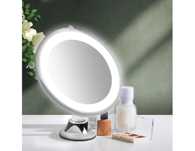 10x Magnifying Makeup Mirror LED Light Cosmetic Bathroom Round 360° Rotation